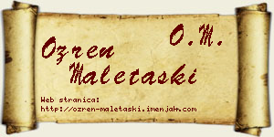 Ozren Maletaški vizit kartica